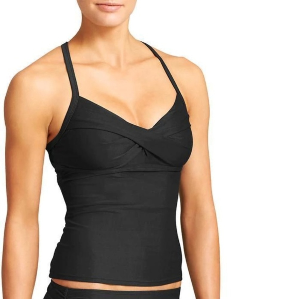 Athleta Twister Tankini Top Black 32B/C v72